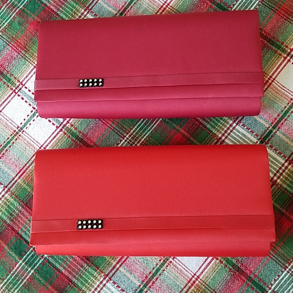 Venizia Dark Red & Candy-Apple Red Clutches